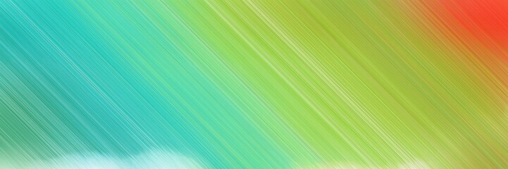 Obraz premium abstract colorful horizontal business banner texture with diagonal lines and dark khaki, yellow green and light sea green colors and space for text and image