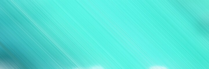 abstract colorful horizontal business banner background material with diagonal lines and turquoise, blue chill and medium turquoise colors and space for text and image