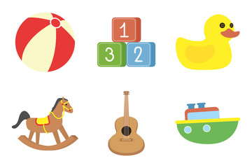 bundle of baby toys set icons