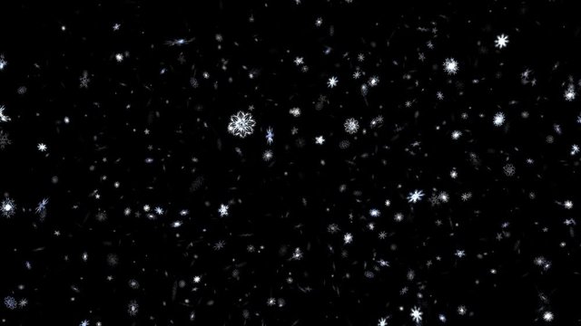 Christmas snow video animation on a black background