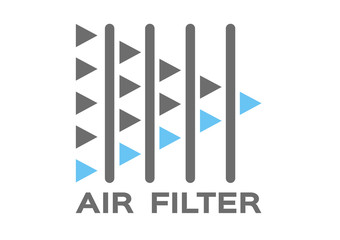 air filter with bacteria and dust vector / icon