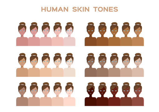 Skin Color Index , Infographic Vector. Dark To Light Skin