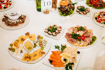 Wedding process, wedding food tables