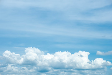 Bright blue sky background with sun light with copy space