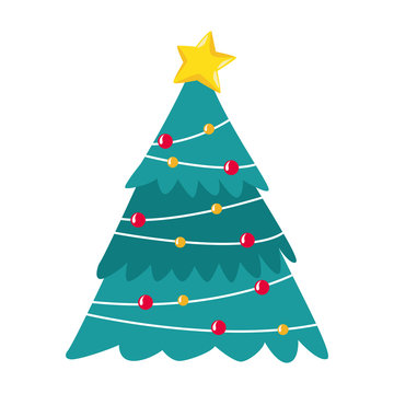 christmas tree icon, flat design