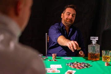 man playing poker