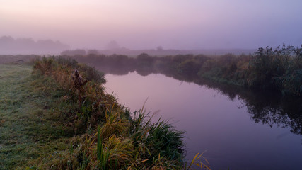 Dolina Górnej Narwi, Mglisty poranek, Narew, Podlasie, Polska © podlaski49
