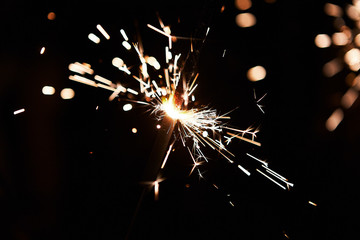Sparkler. Holiday, sparks, fire