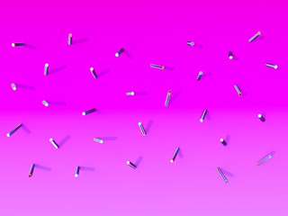 Abstract 3D background with gradient colored metal rods