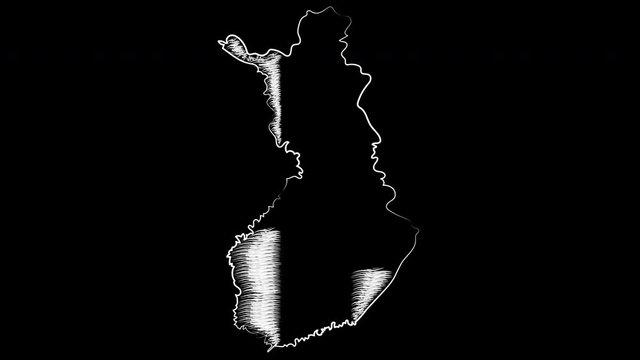 Espoo Finland coloring the map and flag. Motion design.