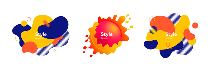 Trendy abstract fluid element collection