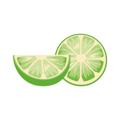 halved lemon icon, flat design