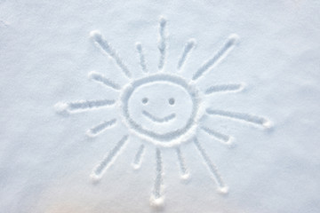 cheerful sun on the snow.