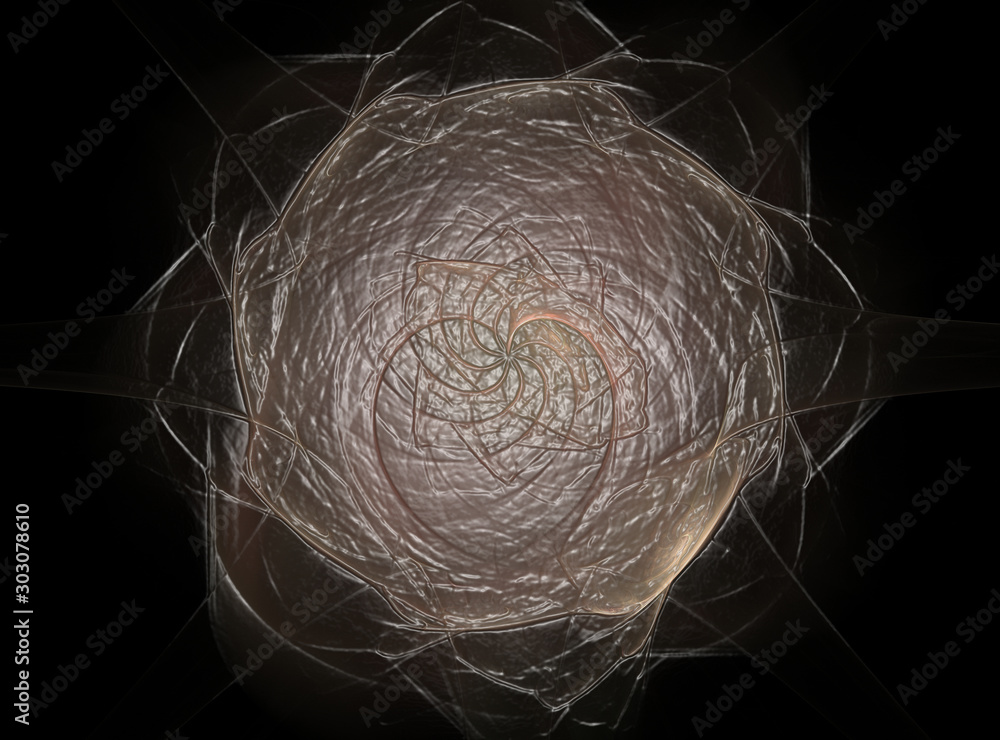Poster computer generated fractal artwork for creative design, art and entertainment. background with rotat