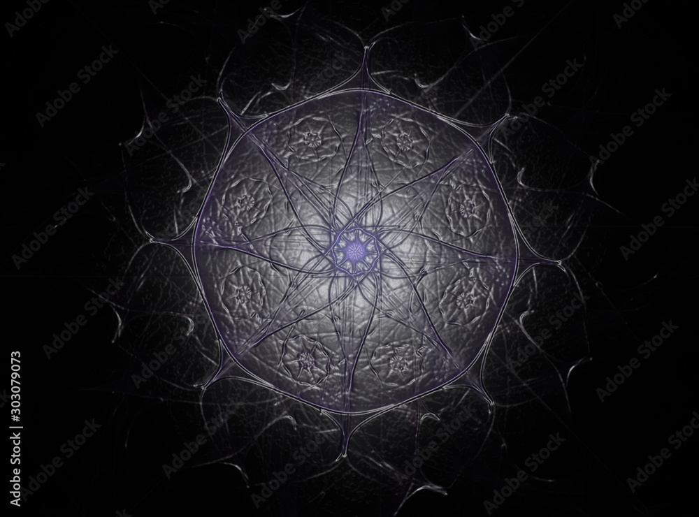 Poster computer generated fractal artwork for creative design, art and entertainment. background with rotat