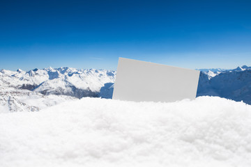 Ski Ticket In Snow On Mountain