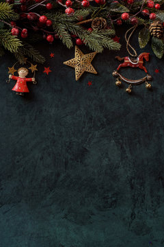 Christmas decor background with place for text