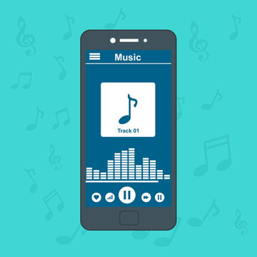 Online music player mobile application design template