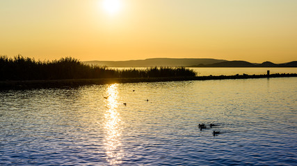 Lago Balaton, Ungheria, tramonto
