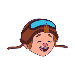 happy boy with aviator hat and sunglasses