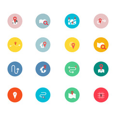 Navigation icon set for web and app. Vector illustration