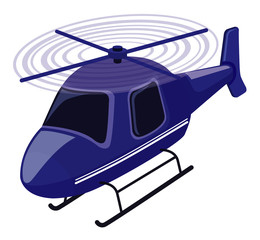 Isolated helicopter in blue color