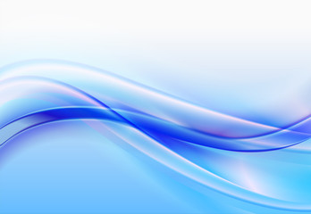 Obraz premium Abstract blue background, elegant wavy vector illustration 