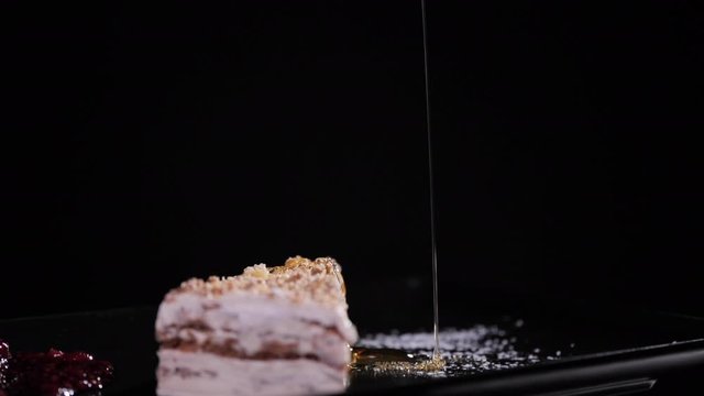 Delicious Cream Cake in a Restaurant