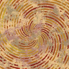Vintage grunge grainy abstract beige brown swirling lines radial design background