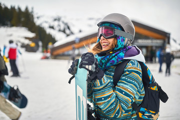 snowboarder on the mountain.Winter sport. - obrazy, fototapety, plakaty