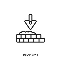 Fototapeta premium brick wall icon vector symbol sign