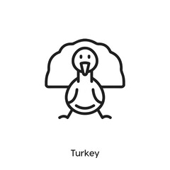 turkey icon. turkey vector symbol. Linear style sign for mobile concept and web design. turkey symbol illustration. Pixel vector graphics - Vector	
