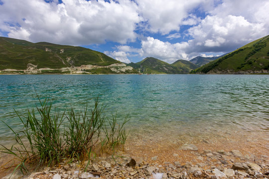 Beautiful mountain lake Kezenoy Am or Kezenoyam in Chechen republik in Russia