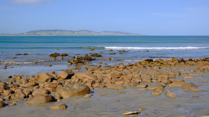 Fototapeta na wymiar Colac Bay and seashore, Southland, New Zealand