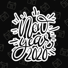 Obraz premium happy new year 2020 lettering celebration