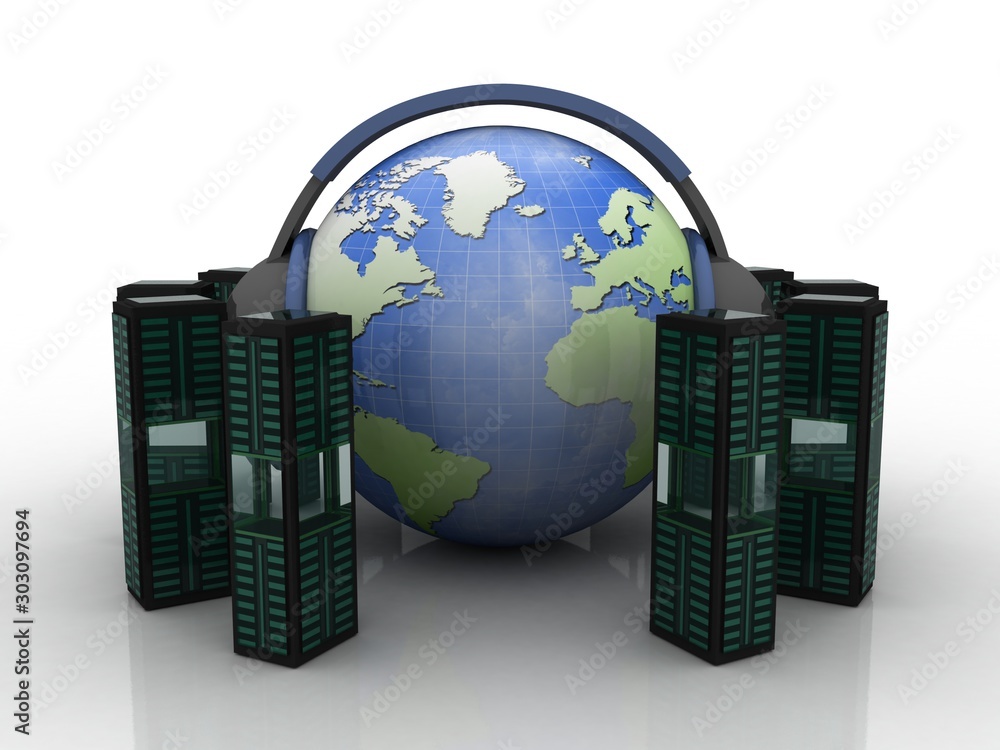 Poster 3d rendering database storage data base