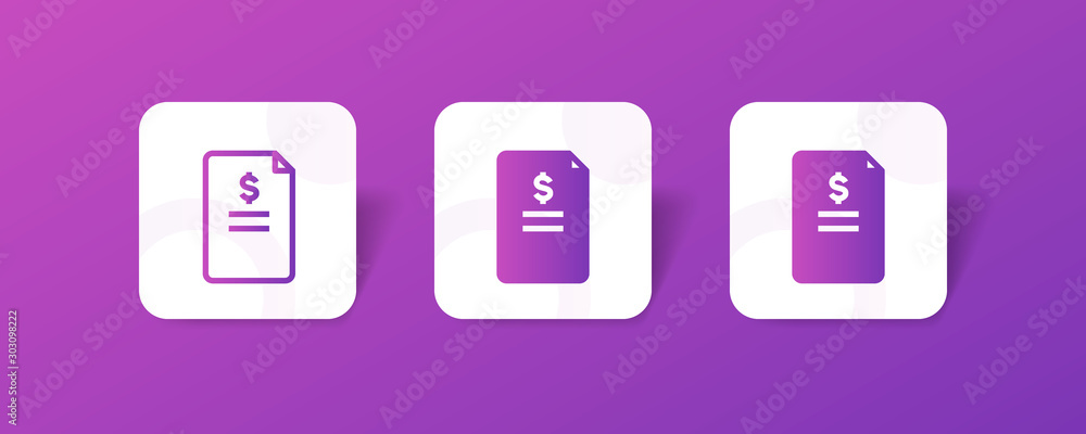 Aufkleber financial document round icon in smooth gradient background button