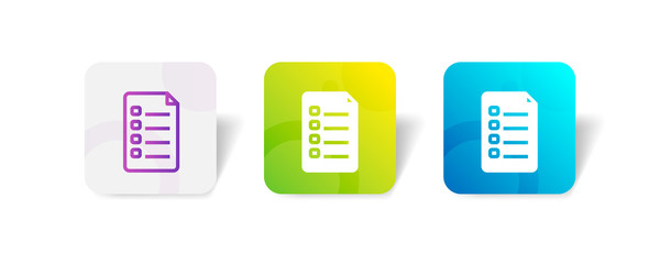 checklist form round icon in smooth gradient background button