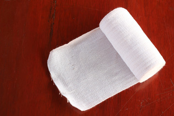 bandage on wood background