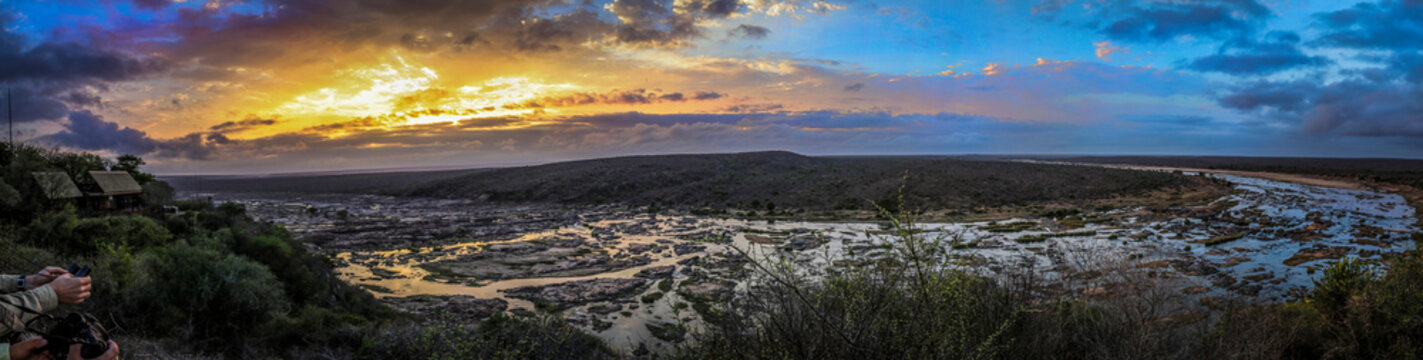 Olifants camp sunrise panorama kruger national park south africa 