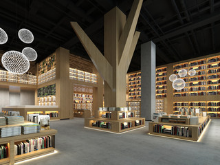 3d render of book store