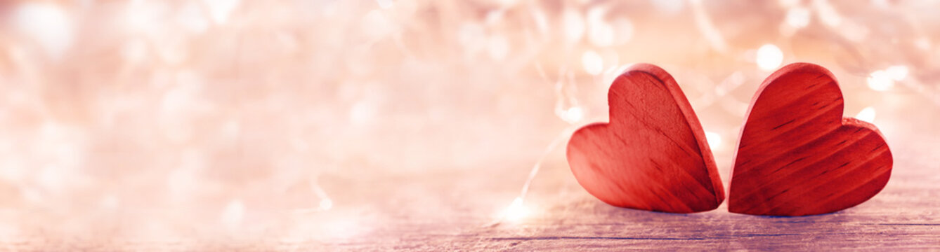 Naklejka Valentine heart on pink background