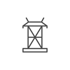 Electric pylon line outline icon