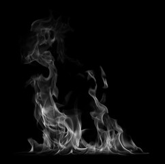 White smoke on a black background