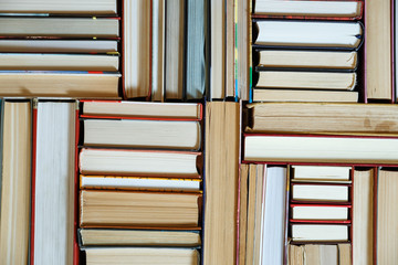 Fototapeta premium Books stack texture and background