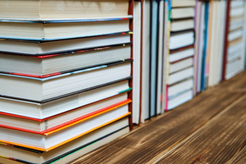 Books stack texture and background