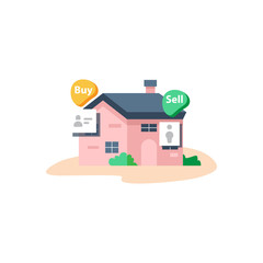 Fototapeta premium real estate buy and sell vector illustration