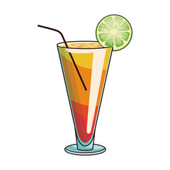 sunrise cocktail icon, flat design