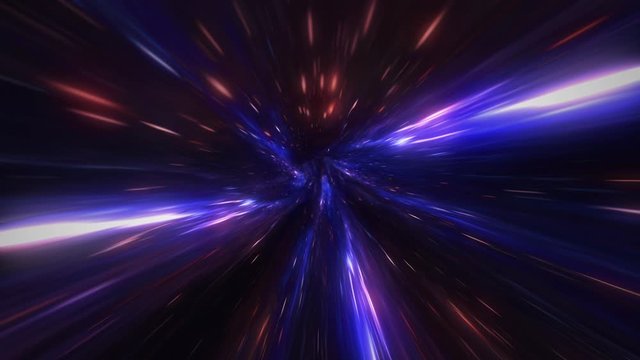 4k motion design. Looped seamless 3d animation of a flight through a light space tunnel.