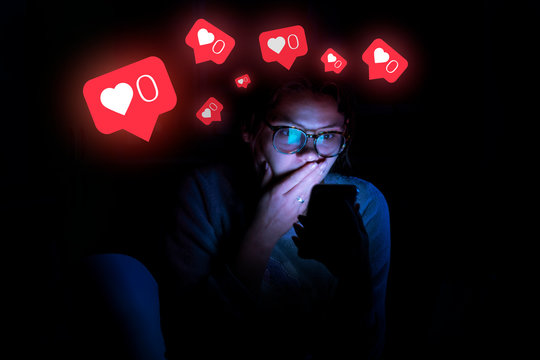 Likes cancelling. Social networks addiction concept. Inactivity in social media. - Powered by Adobe